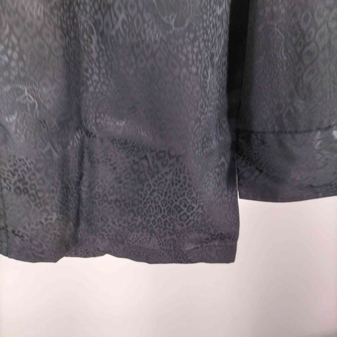SUN ZOOM 織り レオパード柄 総柄 L/S ポリ シャツ メンズ JPN:L
