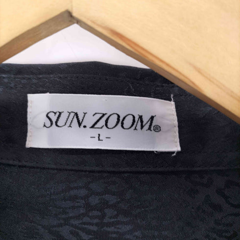 SUN ZOOM 織り レオパード柄 総柄 L/S ポリ シャツ メンズ JPN:L
