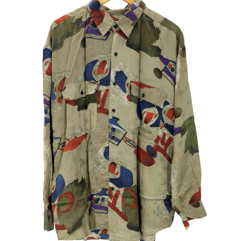 グーチ GOOUCH 総柄 L/S シルク シャツ メンズ import:L