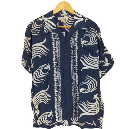 Hanauma Bay 総柄 レーヨン アロハシャツ メンズ LARGE