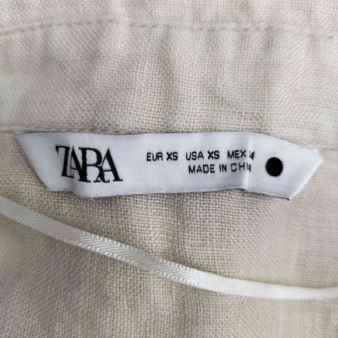 ザラ ZARA サイドスリット リネンシャツ レディース import:XS