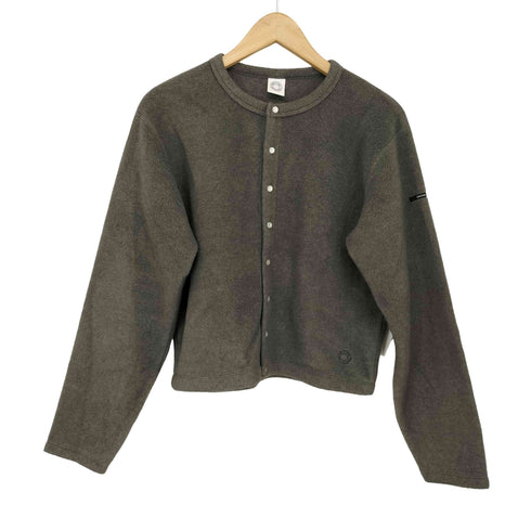 オーシバル ORCIVAL Fleece Crew Neck Cardigan フリース クルーネック カーディガン レディース スナップボタン パールボタン クロップド丈 レディース JPN:2