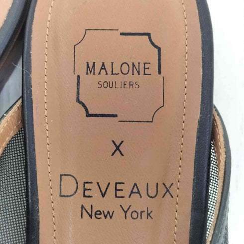 MALONE SOULERS DEVEAUX NEW YORK イタリア製 コラボ メッシュ レザー フラット サンダル レディース 36 1/2