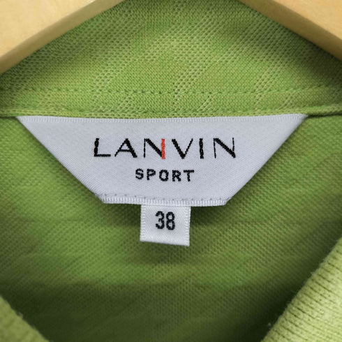 ランバン LANVIN SPORT ハウンドトゥース ロゴ刺繍 長袖ポロシャツ メンズ 38
