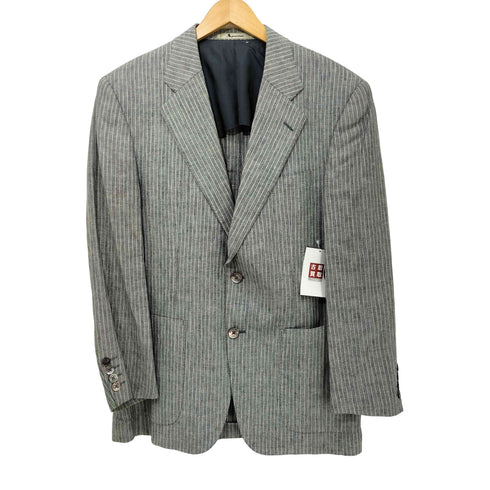 アクアスキュータム AQUASCUTUM リネンシルク 背抜き ストライプ 2B テーラードジャケット メンズ import:S