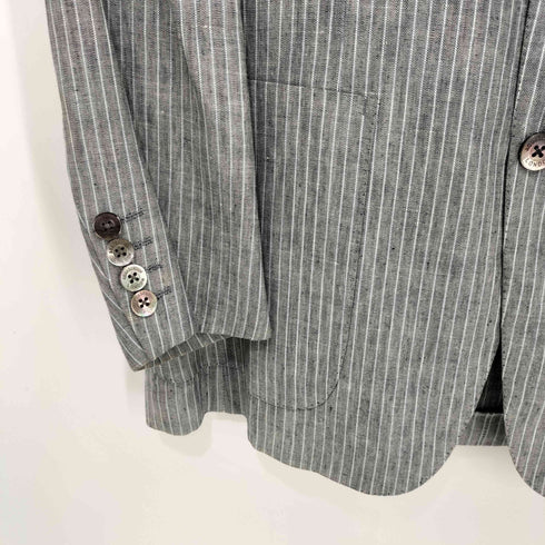 アクアスキュータム AQUASCUTUM リネンシルク 背抜き ストライプ 2B テーラードジャケット メンズ import:S