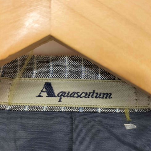 アクアスキュータム AQUASCUTUM リネンシルク 背抜き ストライプ 2B テーラードジャケット メンズ import:S