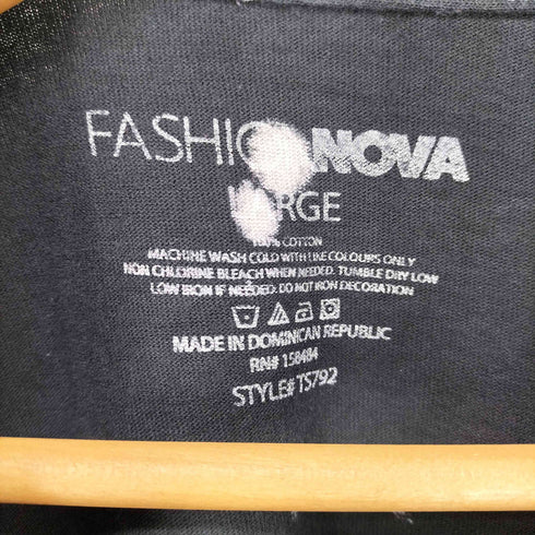 FASHIONNOVA 愛月 鯉 和柄 ブリーチデザインクルーネックTシャツ メンズ L