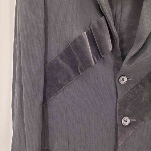 ヨウジヤマモトプールオム Yohji Yamamoto POUR HOMME 90s 97SS ベロア切替 レーヨン3Bテーラードジャケット メンズ JPN:S