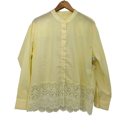 ナノユニバース NANO universe 裾レース 切替 L/S ブラウス レディース FREE