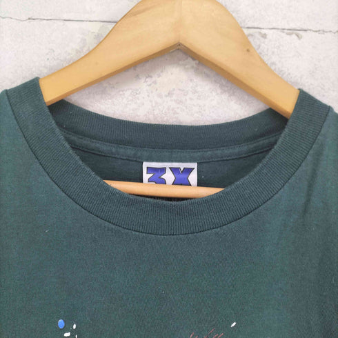 STADIUM COURT USA製 袖裾シングル フロントバスプリントクルーネックTシャツ メンズ