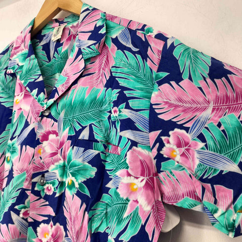 royal creations hawaii 80s レーヨン混 ボタニカルパターン アロハシャツ メンズ import:M