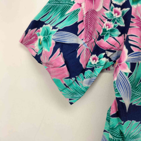 royal creations hawaii 80s レーヨン混 ボタニカルパターン アロハシャツ メンズ import:M