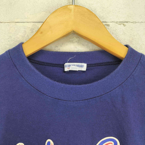 FISHERMAN'S WHARF 袖裾シングル Captain Santa 発砲プリントクルーネックTシャツ メンズ L