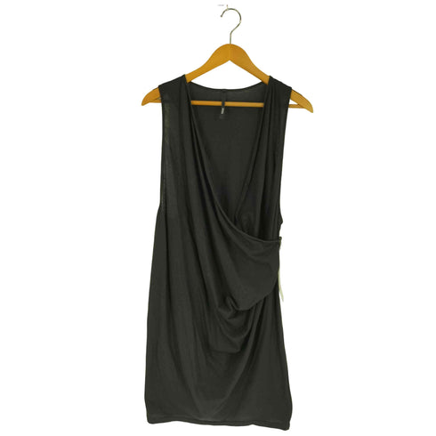 SILENT DAMIR DOMA フロントアシメ ノースリーブ ラップ チュニックワンピース レディース import:S
