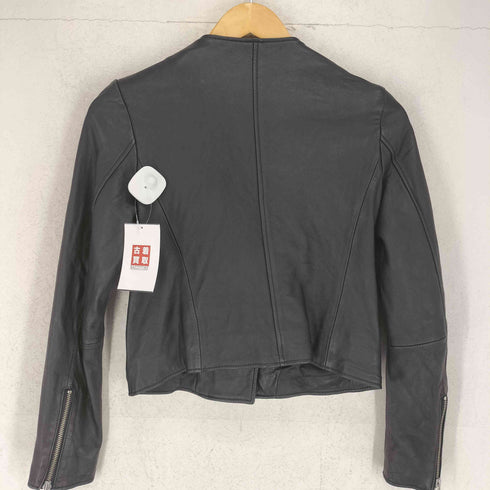 マウジー moussy lamb leather ラムレザーノーカラーダブルライダースジャケット レディース 1