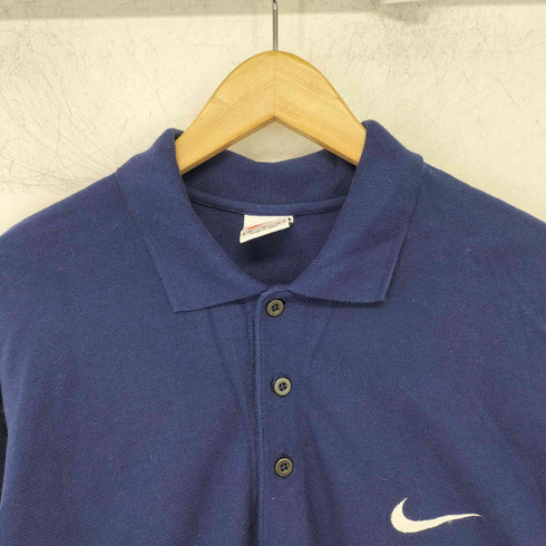 ナイキ NIKE 90s ロゴ刺繍 ショートスリーブ ロング ポロシャツ メンズ import:M