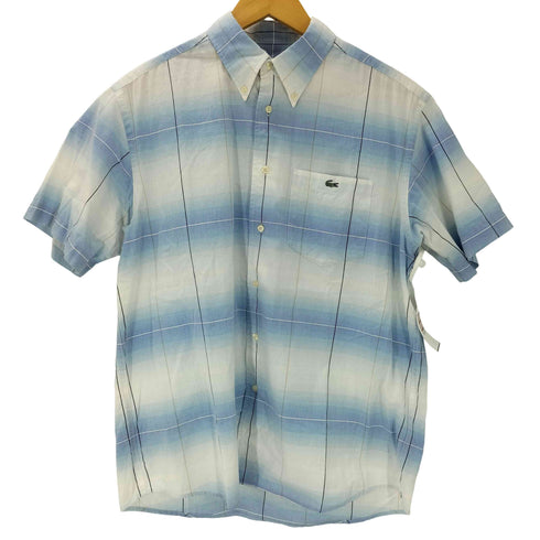 ラコステ LACOSTE ロゴ ワッペン グラデーションチェック ボタンダウン S/S シャツ メンズ 4
