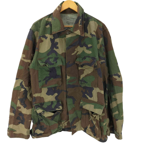 ユーエスアーミー U.S. ARMY 80S WOODLAND PATTERN ウッドランドカモ 迷彩柄 コンバット ミリタリー シャツ 1983年製 メンズ LARGE-REGULAR
