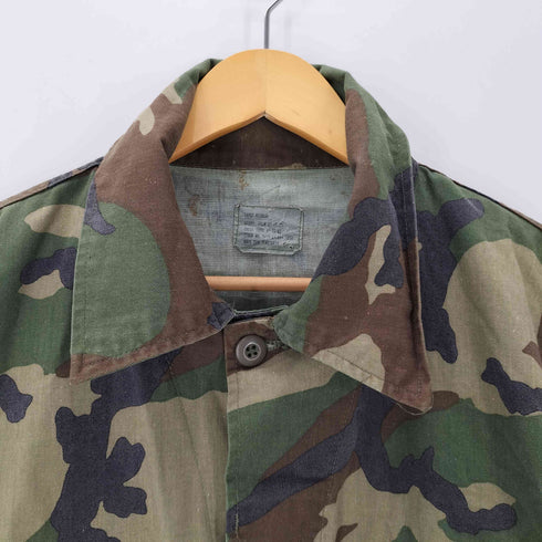 ユーエスアーミー U.S. ARMY 80S WOODLAND PATTERN ウッドランドカモ 迷彩柄 コンバット ミリタリー シャツ 1983年製 メンズ LARGE-REGULAR