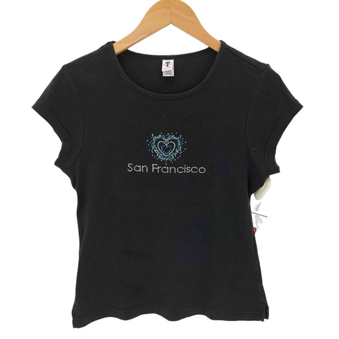 TOPPY ビジューデザイン San Franclsco 半袖Tシャツ カットソー cool レディース L