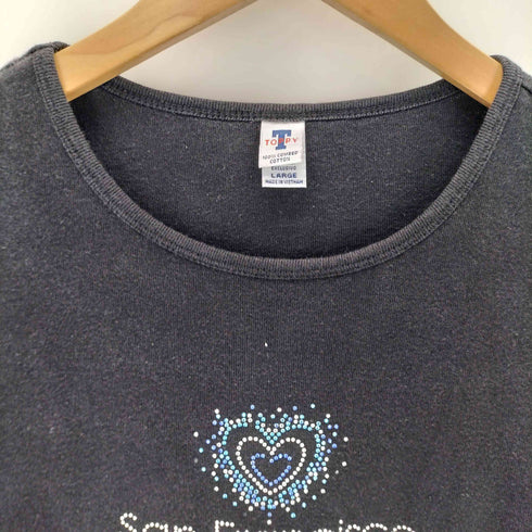TOPPY ビジューデザイン San Franclsco 半袖Tシャツ カットソー cool レディース L