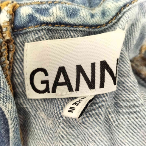ガニー Ganni Denim Bleach Ruffle Mini Dress レディース 34