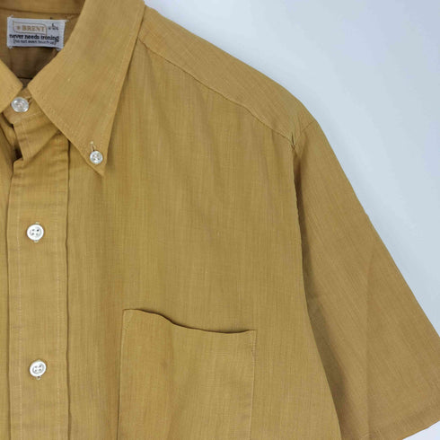 ブレント BRENT 60S~70S NEVER NEEDS IRONING 3点止め S/S シャツ メンズ 16 1/2