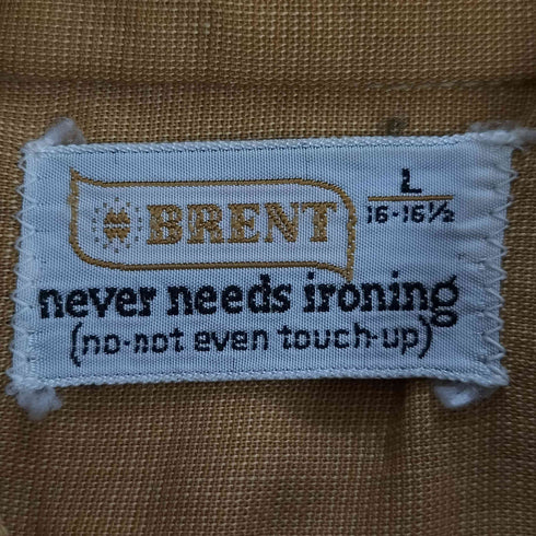 ブレント BRENT 60S~70S NEVER NEEDS IRONING 3点止め S/S シャツ メンズ 16 1/2