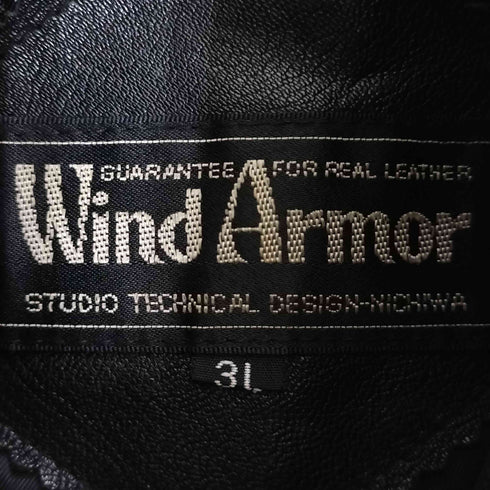 ウィンドアーマー Wind Armor フルジップ ステンカラー レザー ハーフコート メンズ 3L