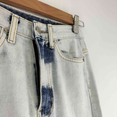 ミューズ MUZE ブリーチ加工 ストレートデニムパンツ レディース JPN:S