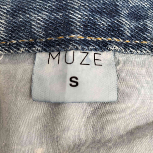 ミューズ MUZE ブリーチ加工 ストレートデニムパンツ レディース JPN:S