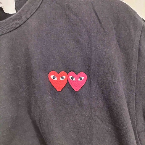 プレイコムデギャルソン PLAY COMME des GARCONS T-SHIRT WITH DOUBLE HEART BLACK AD2022/1 メンズ import:L