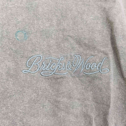 BRICKS WOOD 先染め ロゴ刺繍クルーネックTシャツ メンズ import:M