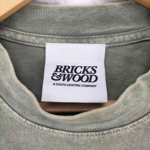 BRICKS WOOD 先染め ロゴ刺繍クルーネックTシャツ メンズ import:M