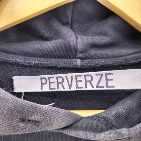 パーバーズ PERVERZE ダメージ加工 ビッグシルエット プルオーバー パーカー レディース FREE