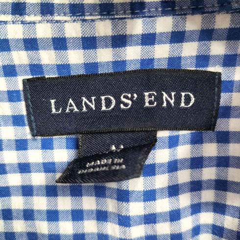 ランズエンド LANDS END ギンガムチェック S/S ボタンダウンシャツ メンズ import:M