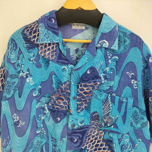 MUGENDO レーヨン100 総柄 S/S アロハシャツ メンズ