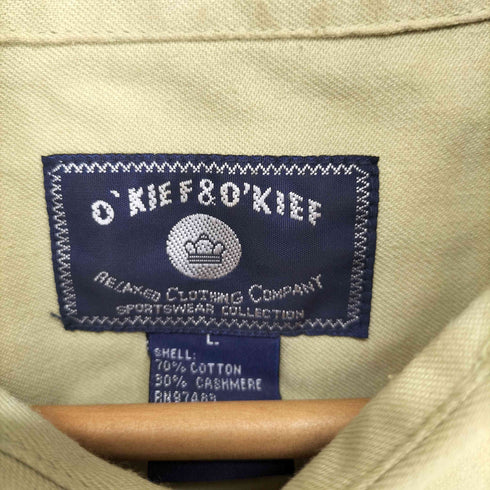 O'KIEF&O'KIEF} cashmere カシミヤ混開襟シャツ メンズ L