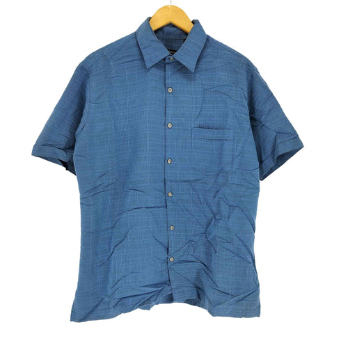 ヴァンヒューゼン VAN HEUSEN レーヨンポリ チェック柄開襟シャツ メンズ M