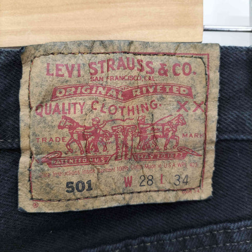 リーバイス Levis 1993年製 501 USA製 ボタン裏552 後染め ブラック ボタンフライ デニム パンツ メンズ W28 L34