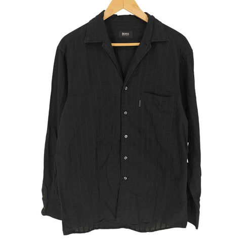 ヒューゴボス HUGO BOSS 開襟 オープンカラー ワッフル L/S シャツ メンズ