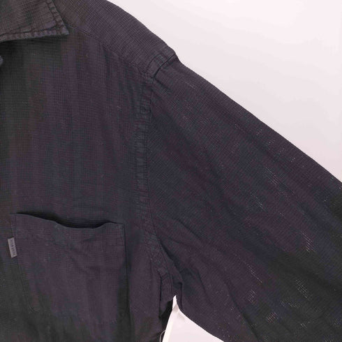 ヒューゴボス HUGO BOSS 開襟 オープンカラー ワッフル L/S シャツ メンズ
