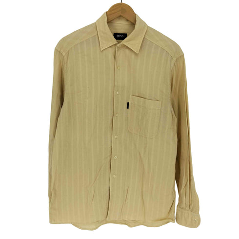 ヒューゴボス HUGO BOSS 開襟 オープンカラー ワッフル L/S シャツ メンズ import:S