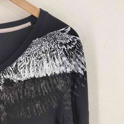 アルマーニエクスチェンジ ARMANI EXCHANGE Y2K フェザープリント ロングスリーブ Vネック Tシャツ メンズ XS