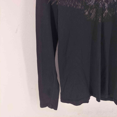 アルマーニエクスチェンジ ARMANI EXCHANGE Y2K フェザープリント ロングスリーブ Vネック Tシャツ メンズ XS