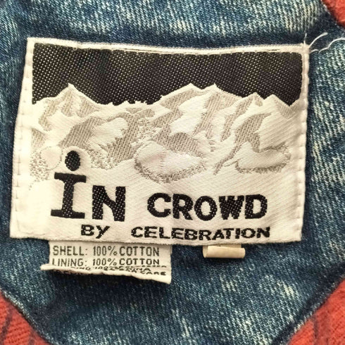 in CROWD BY CELEBRATION 裏地チェック マルチポケット ケミカルウォッシュ デニム ベスト メンズ import:L
