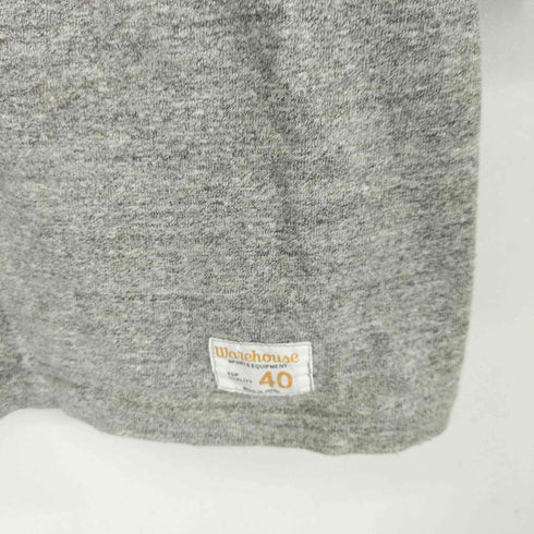 ウエアハウス WAREHOUSE NAVY プリント 七分袖 カットソー メンズ US:40