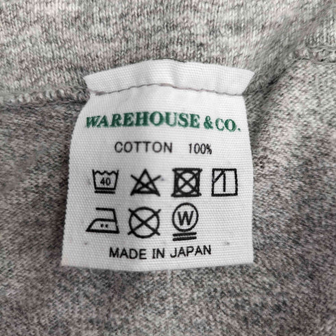 ウエアハウス WAREHOUSE NAVY プリント 七分袖 カットソー メンズ US:40