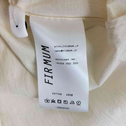 フィルマム FIRMUM 23AW 40/1 オーガニックコットン 強撚ウェザースタンドカラーシャツ レディース import:XS